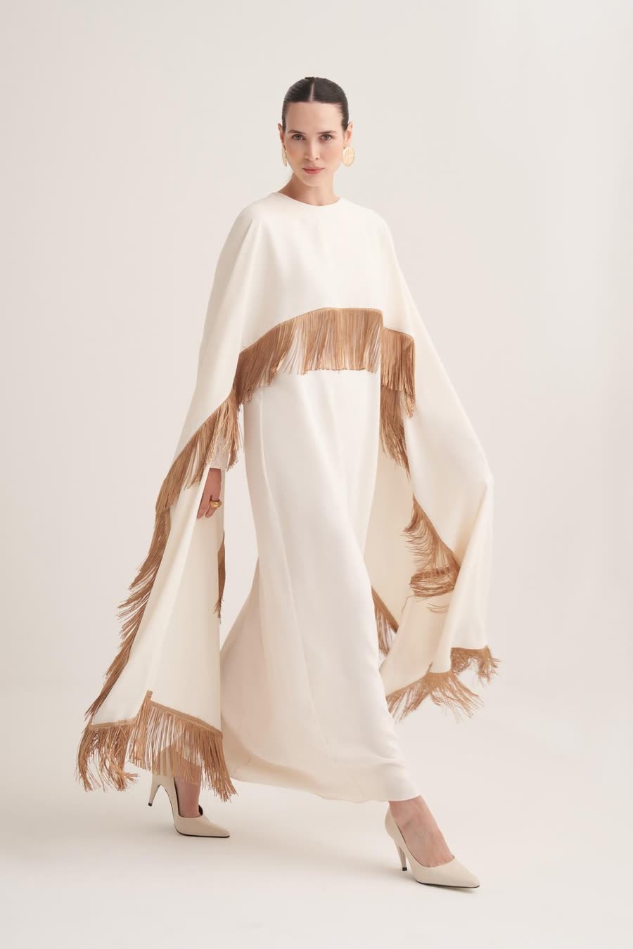 Milena Cape Dress — MALACHITE